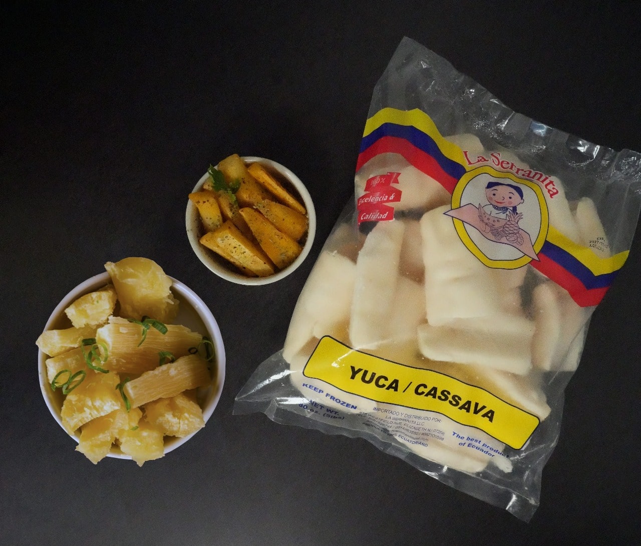 Yuca fresca lista para cocinar